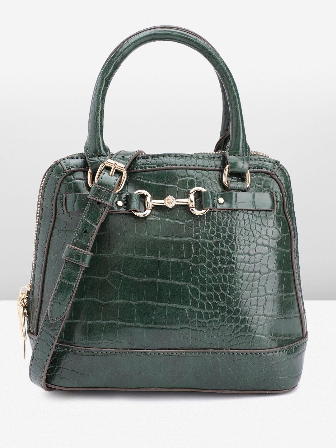 anne klein croc-textured structured handheld bag