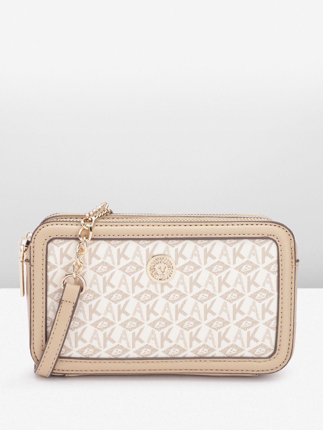 anne klein printed structured sling bag