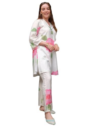 anni designer women's chanderi cotton straight printed co-ord set (lace cream co-ord-nkl_s_cream_small)