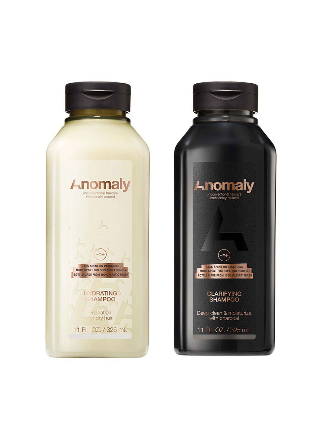 anomaly set of hydrating & clarifying shampoos - 325ml each