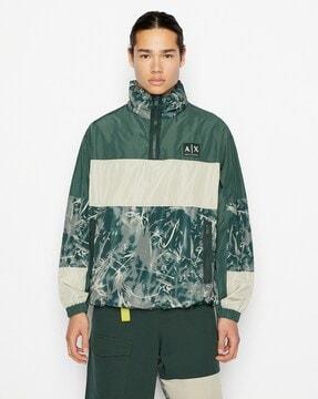 anorak brand print track jacket
