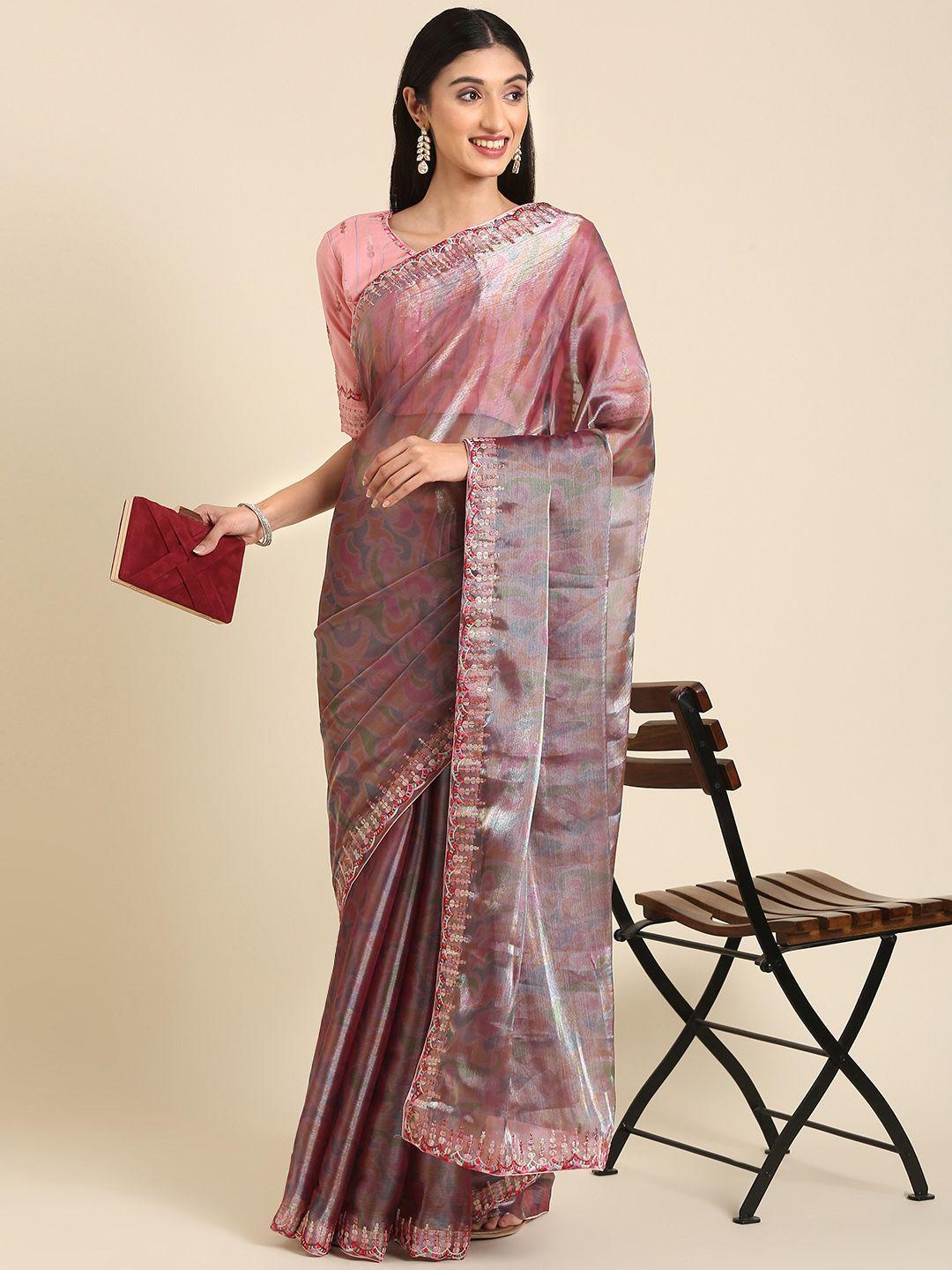anouk abstract embroidered saree