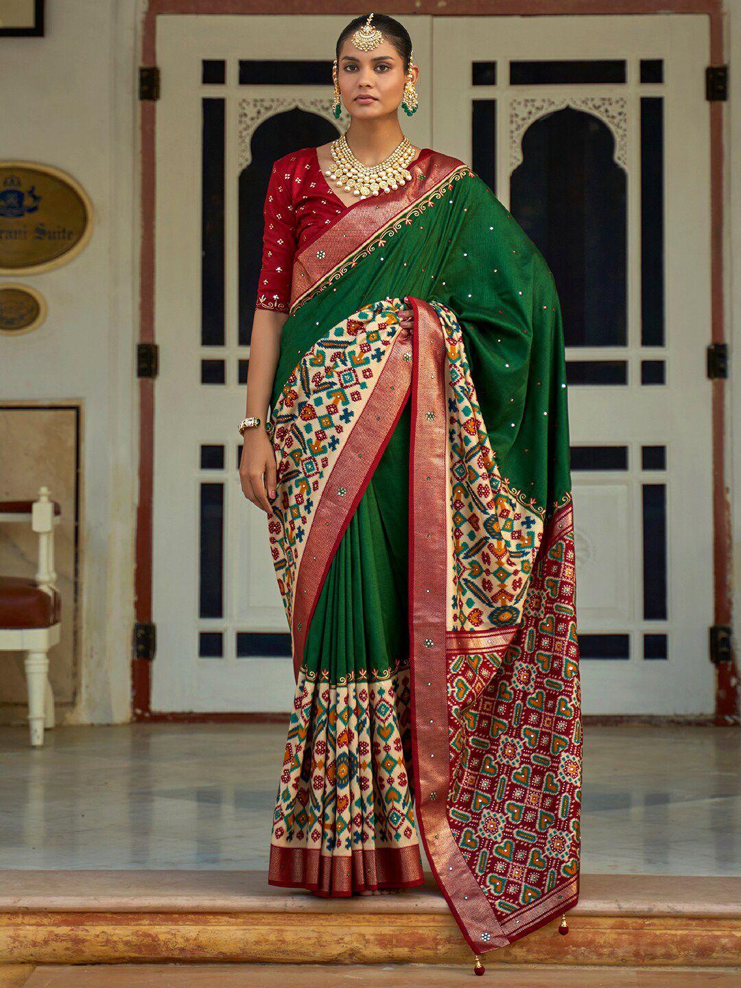 anouk embellished pochampally saree