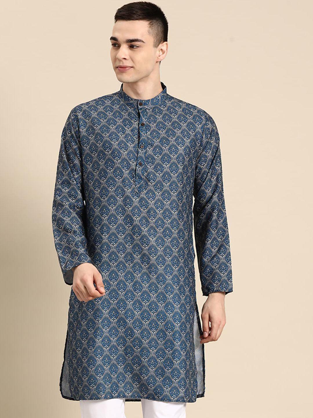 anouk ethnic motif printed straight pure cotton kurta