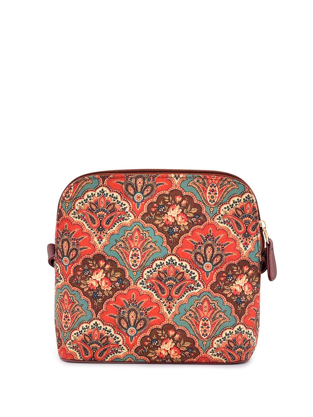 anouk ethnic motifs printed structured canvas sling bag