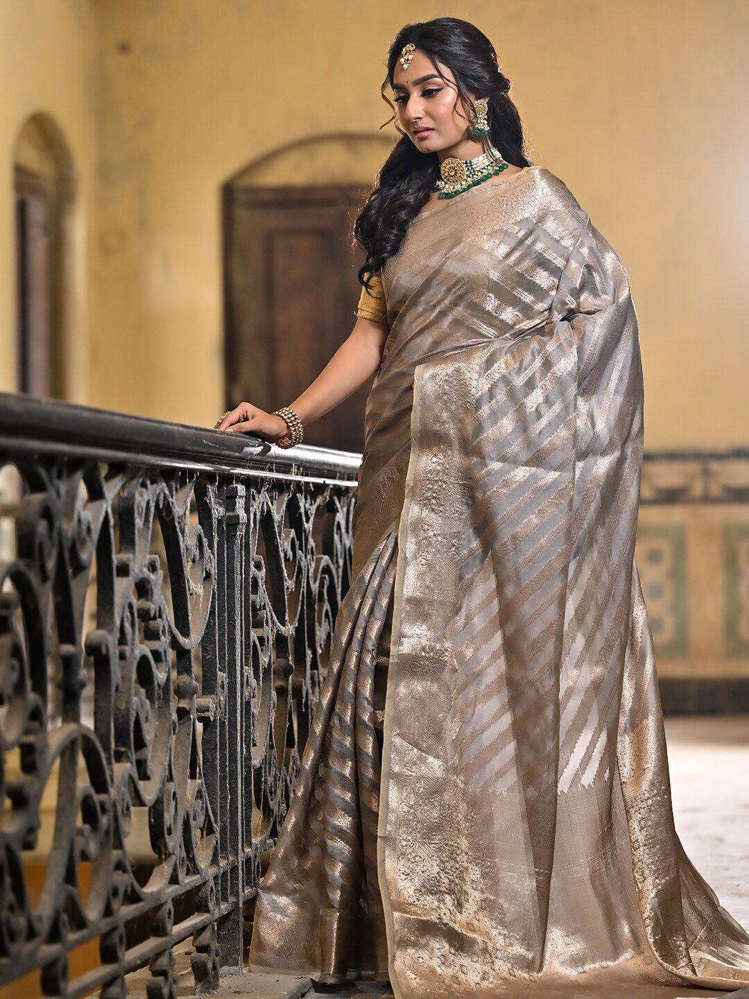 anouk ethnic motifs woven design zari art silk saree