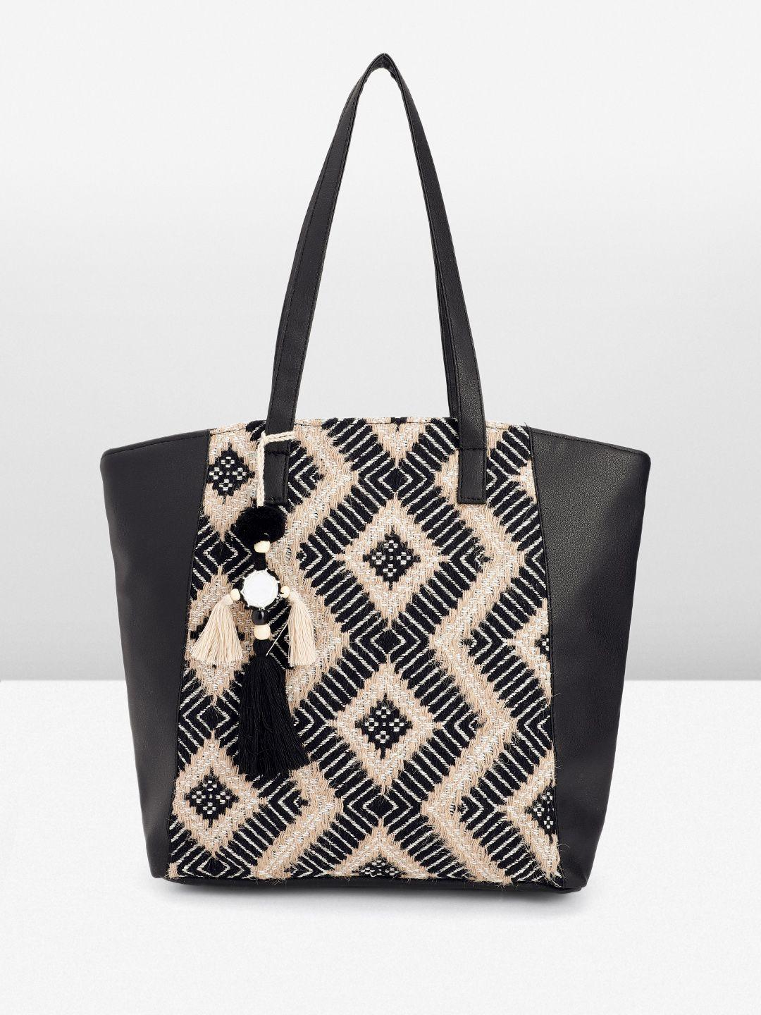 anouk geometric oversized structured tote bag