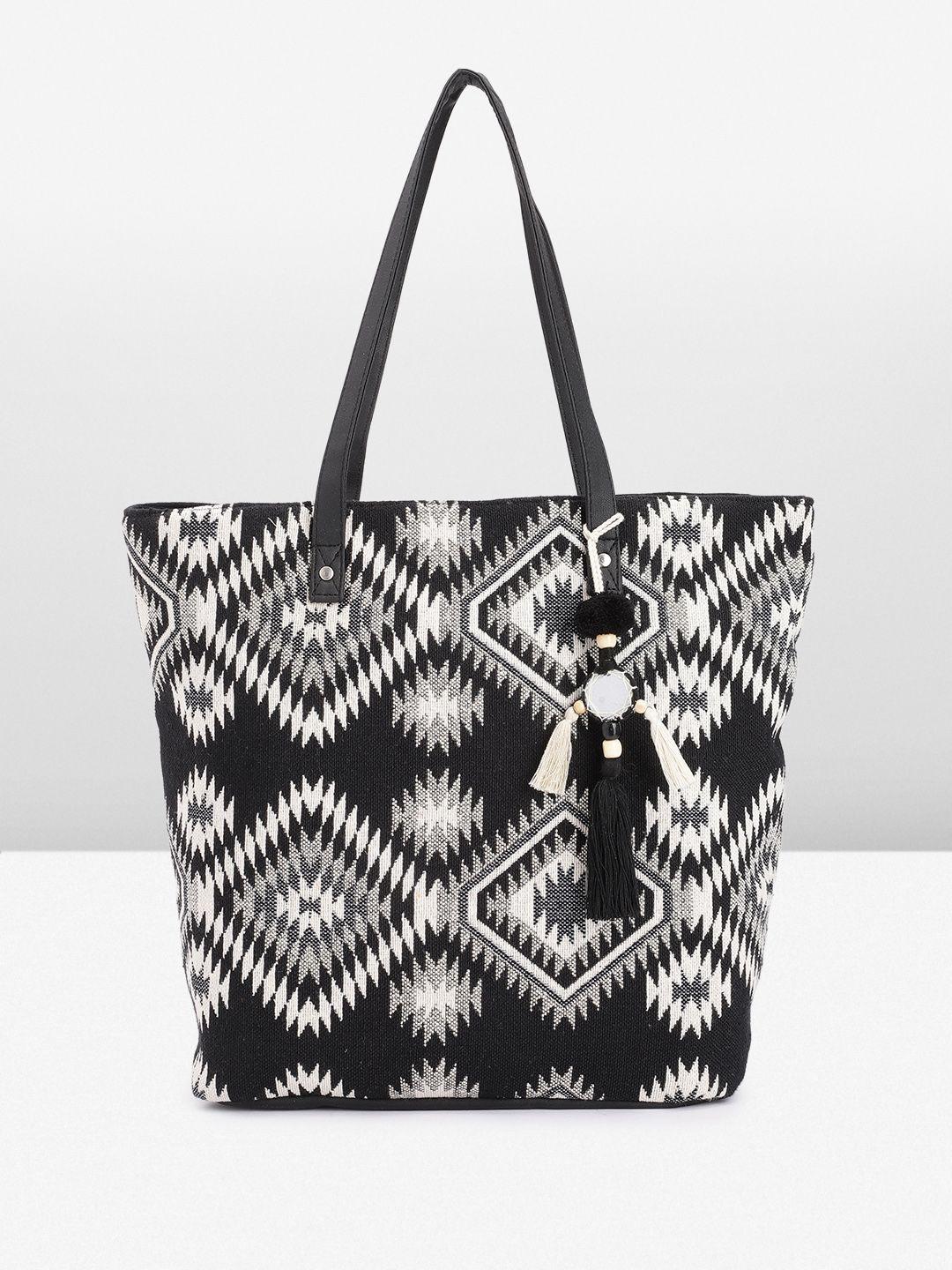 anouk geometric printed oversized structured tote bag