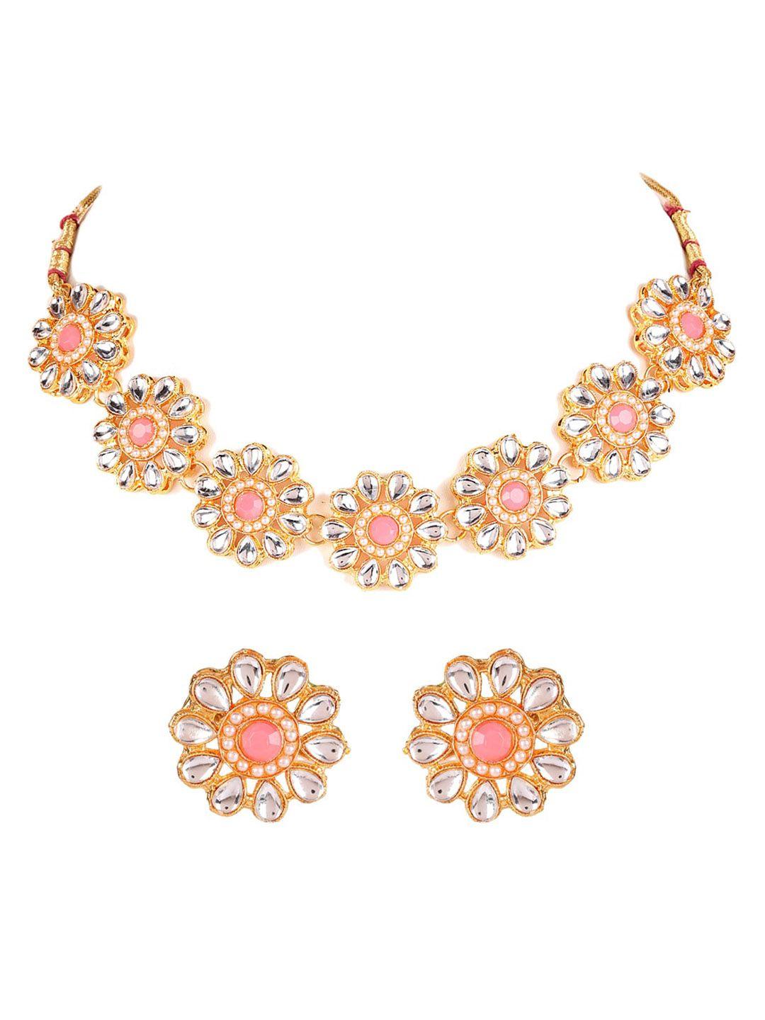 anouk gold-plated choker necklace with stud earrings