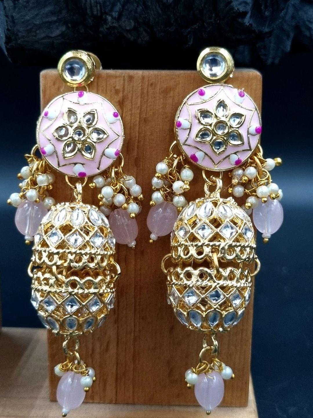 anouk gold-plated contemporary jhumkas earrings