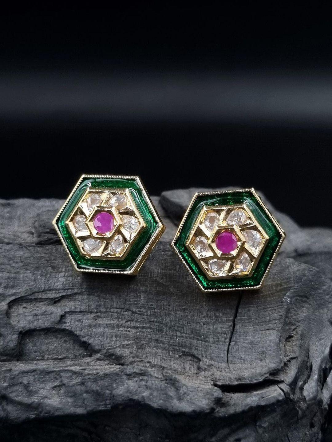 anouk gold-plated geometric studs earrings