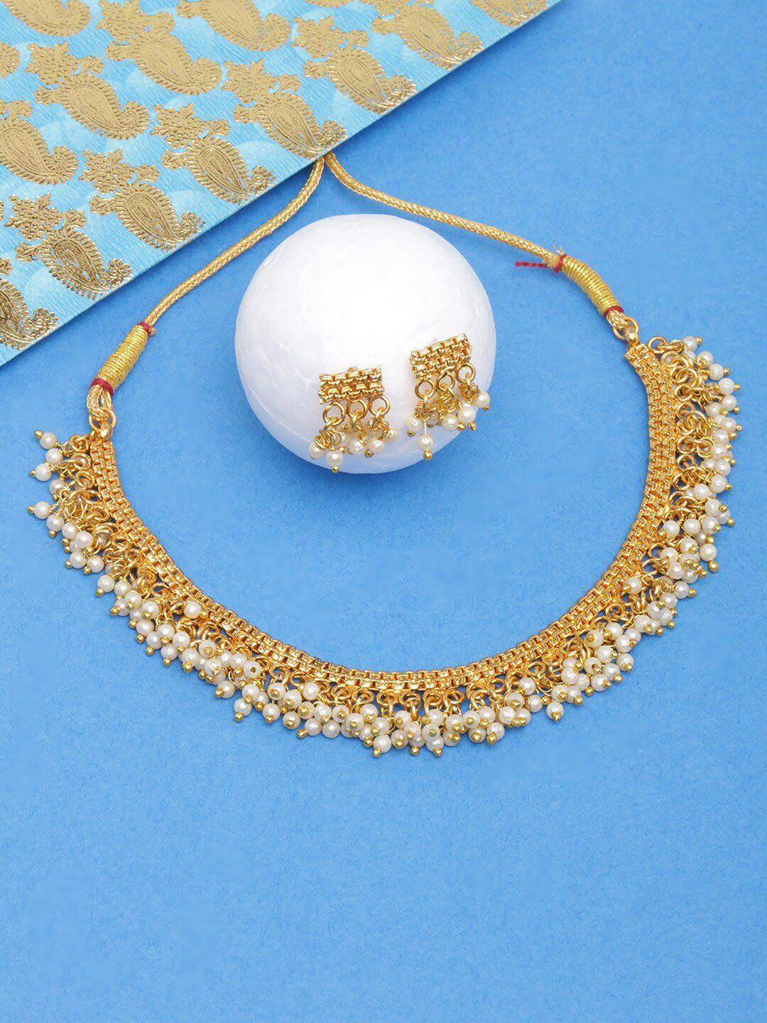 anouk gold-plated stone-beaded jewellery set