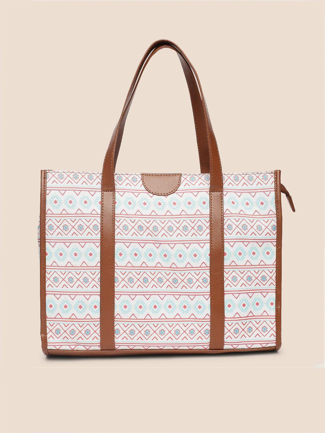 anouk printed structured tote bag
