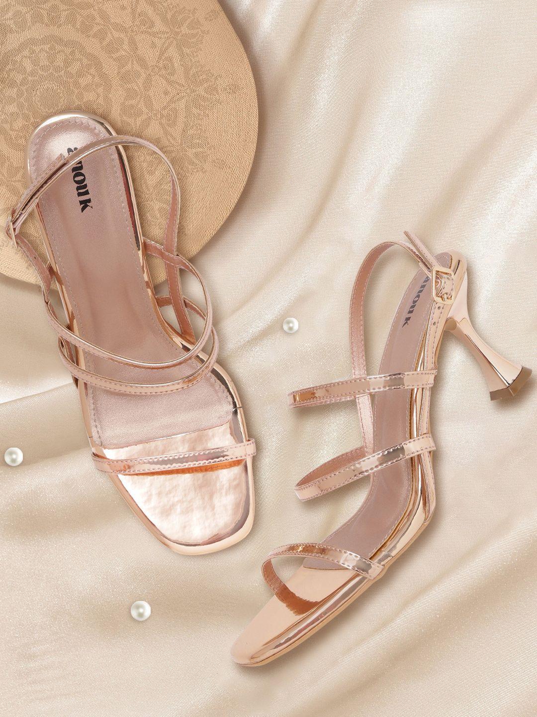anouk rose gold-toned solid slim heels
