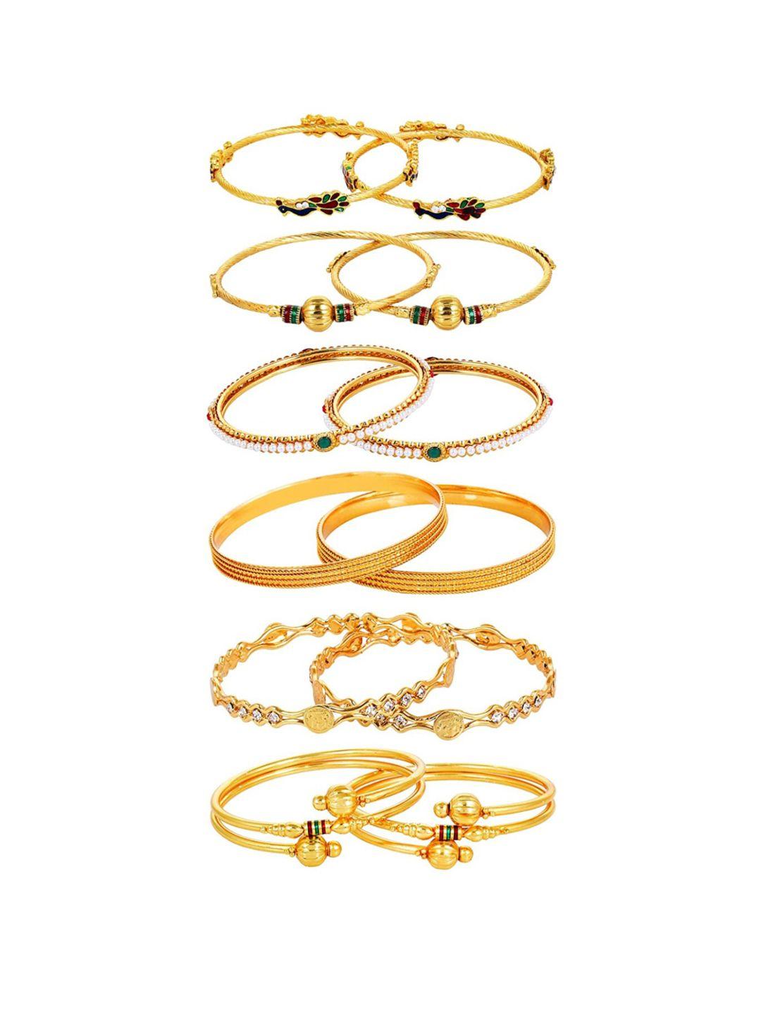 anouk set of 12 gold-plated bangles