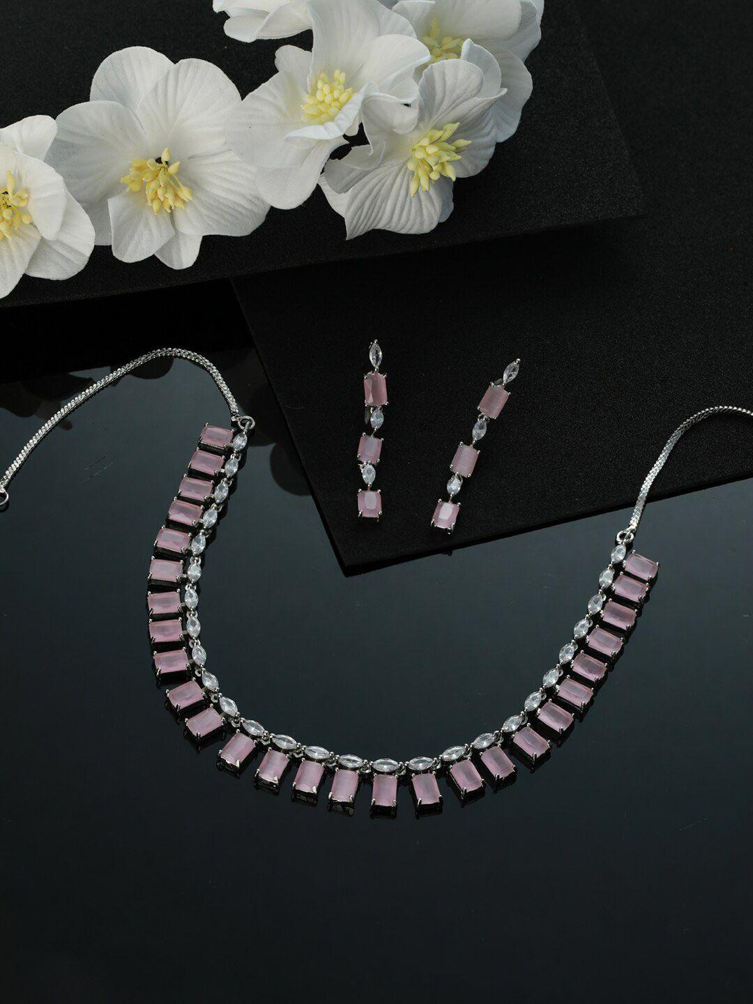 anouk silver-plated & ad studded jewellery set