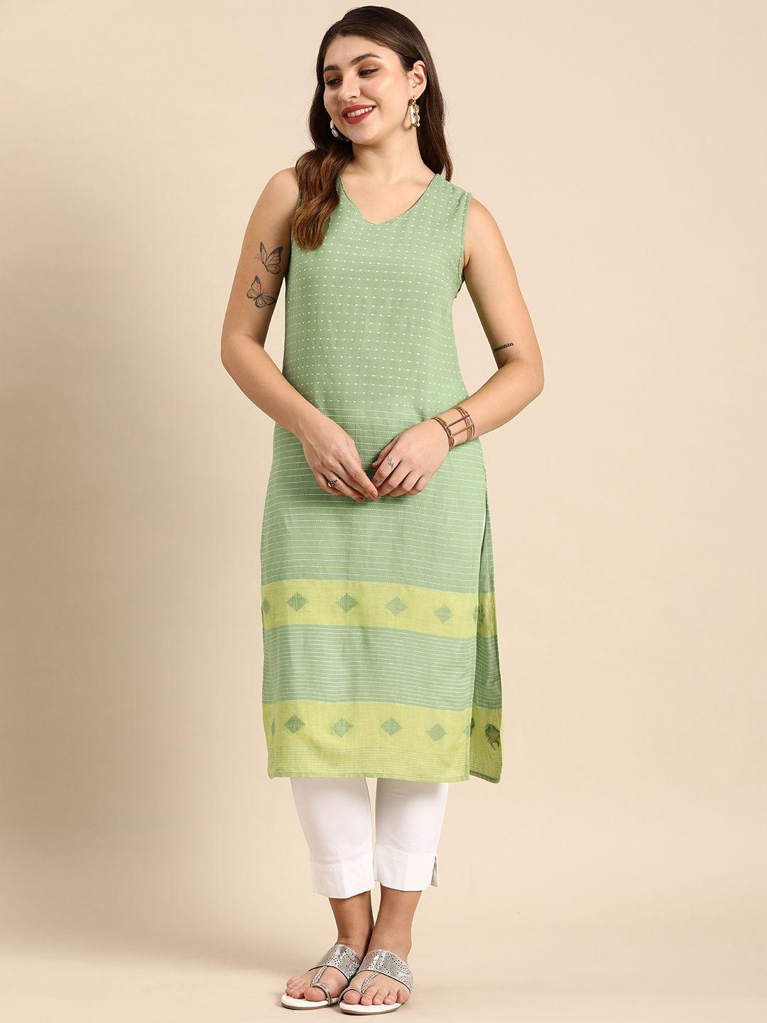 anouk women geometric printed dobby cotton kurta