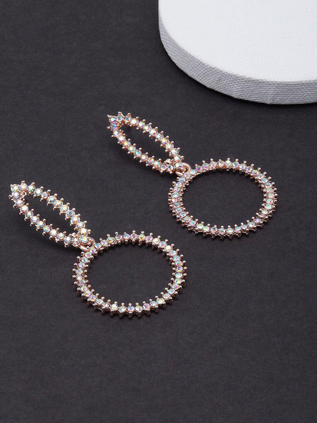 anouk women gold-plated geometric drop earrings