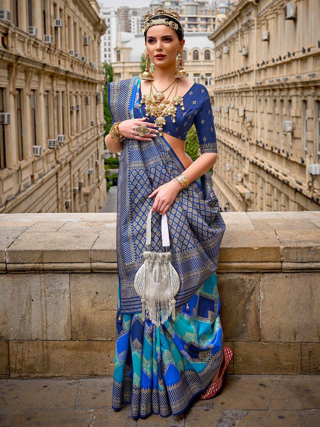 anouk woven design zari silk blend banarasi saree