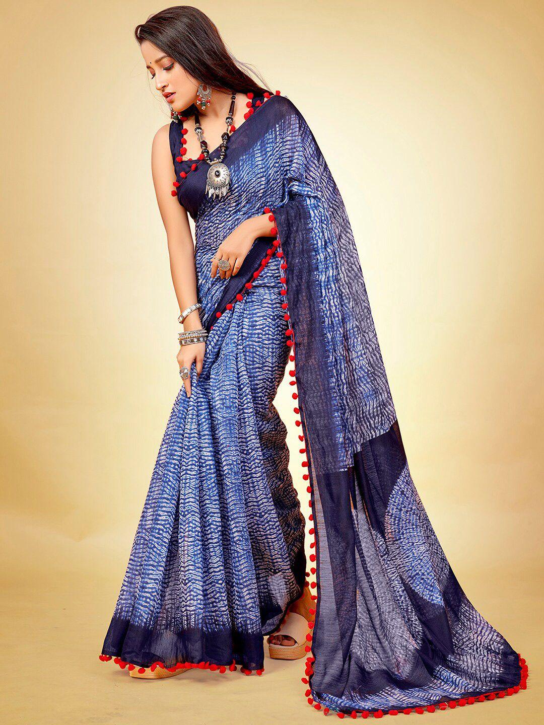 anouk abstract printed embellished bordered saree