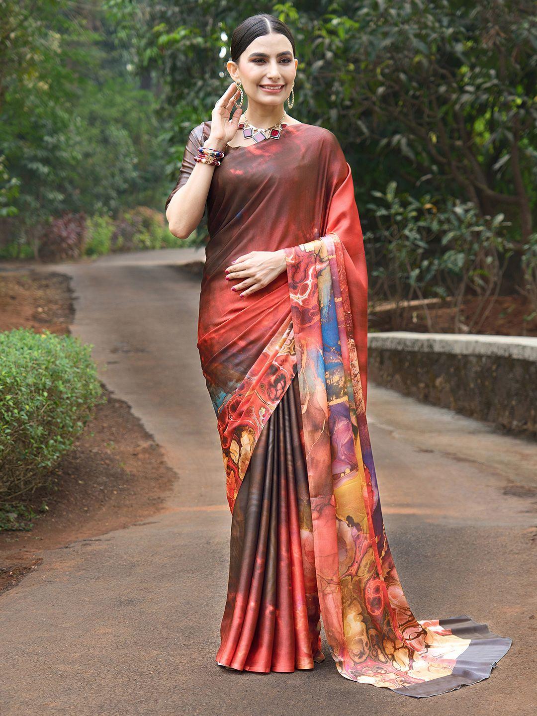 anouk abstract printed pure crepe saree