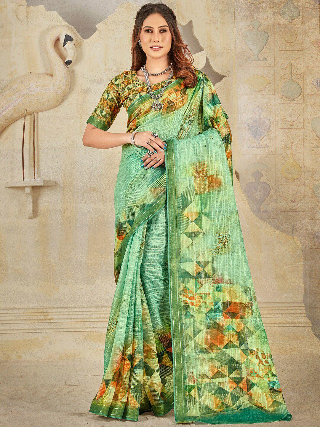 anouk abstract printed pure silk banarasi saree