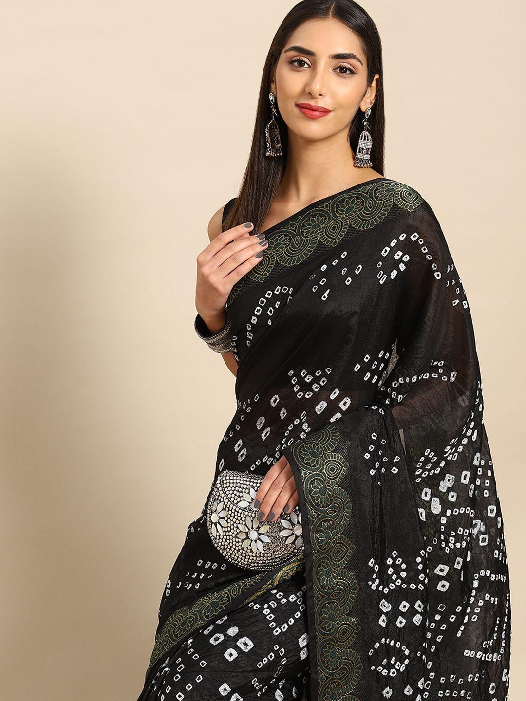 anouk art silk bandhani saree