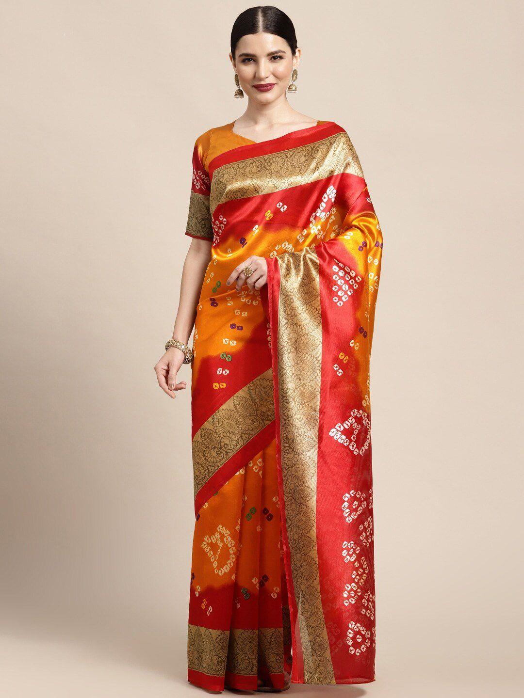 anouk bandhani art silk bandhani saree