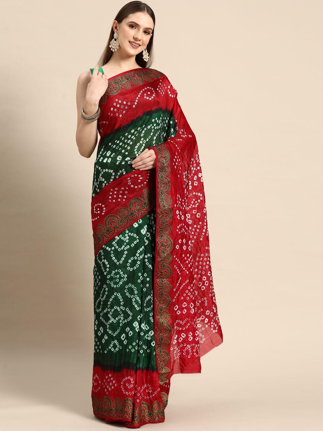 anouk bandhani art silk bandhani saree