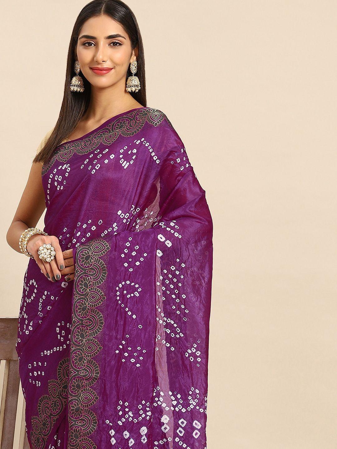 anouk bandhani art silk saree