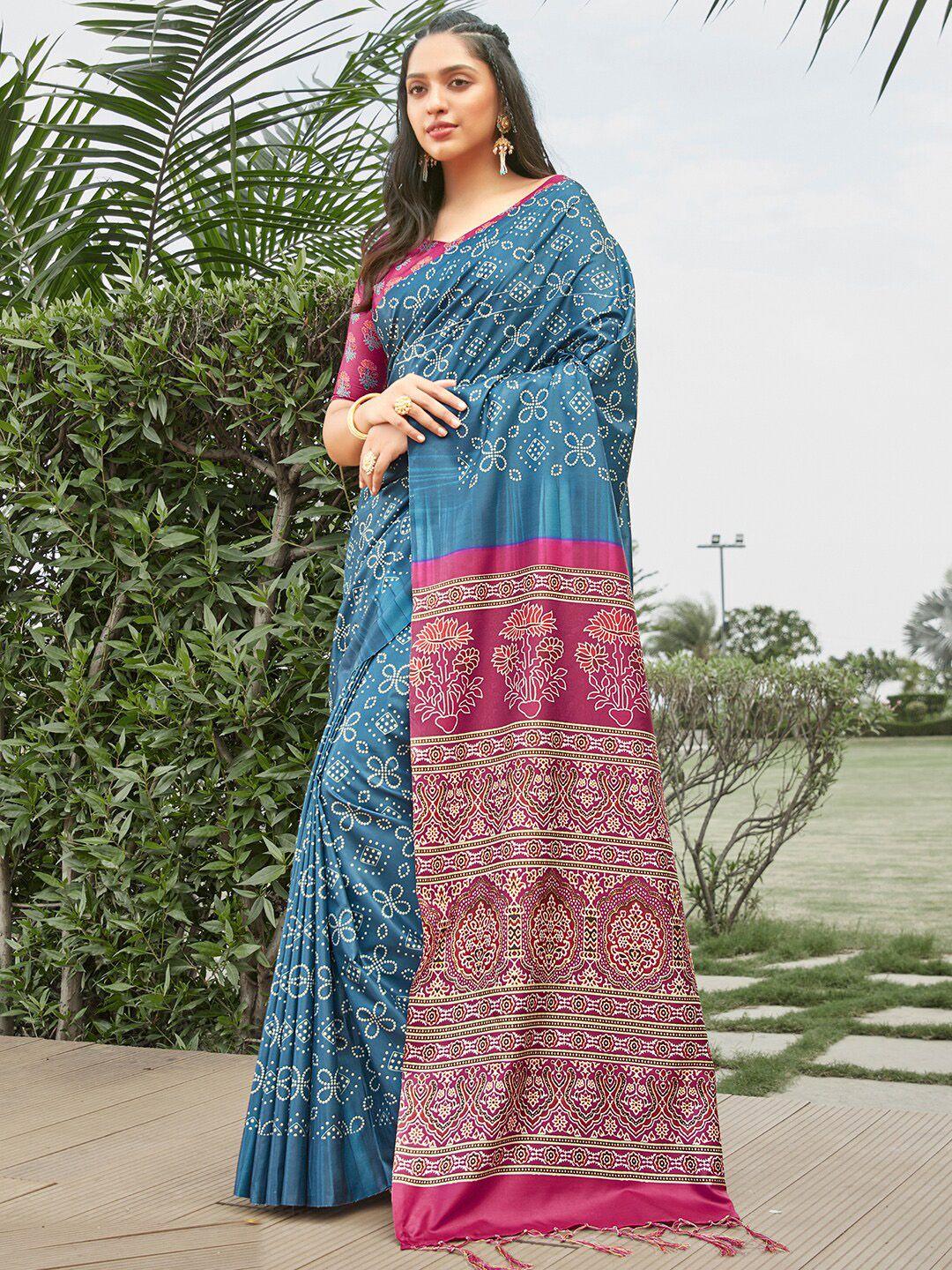 anouk bandhani printed bandhani saree