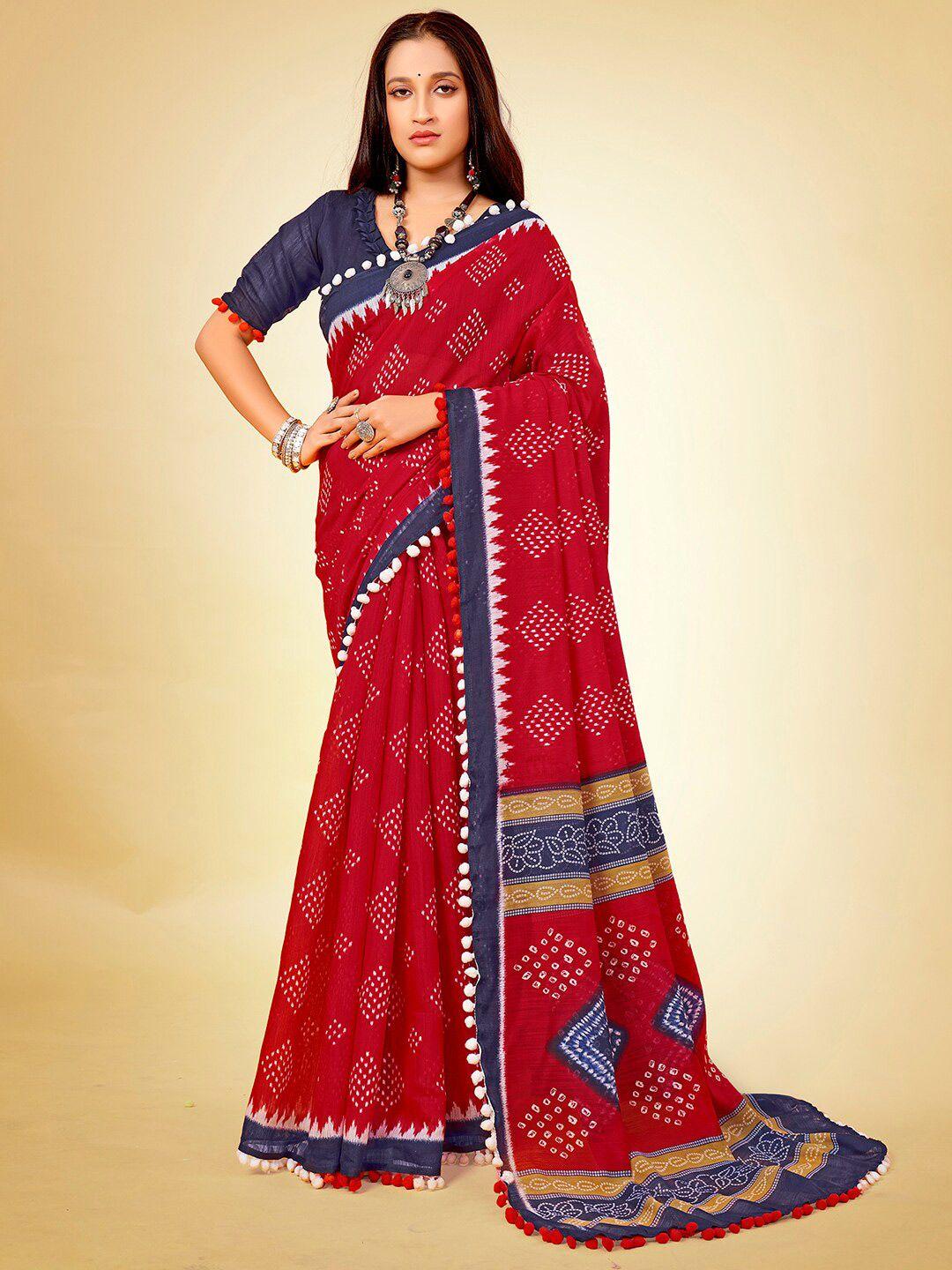 anouk bandhani printed saree