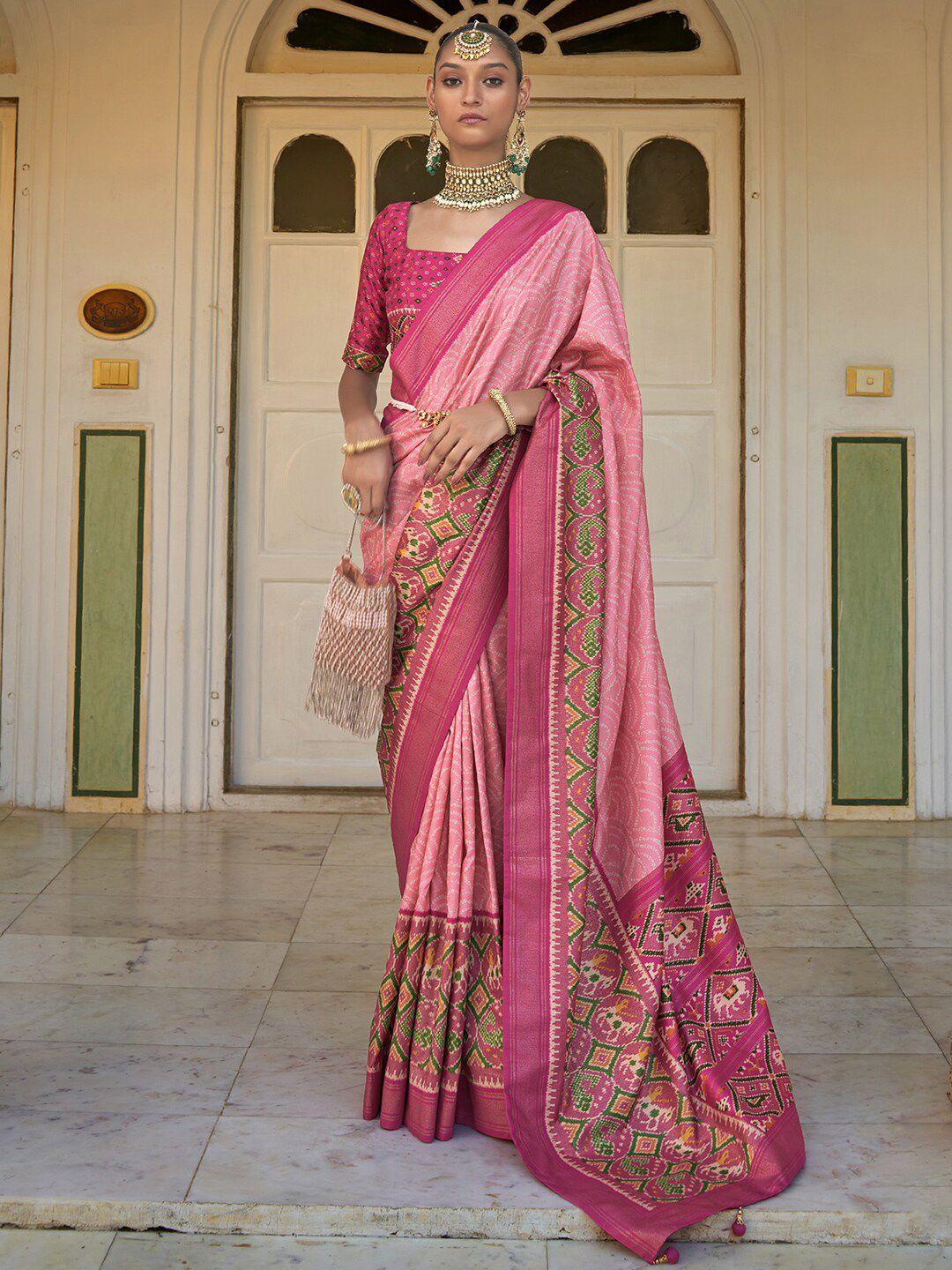 anouk bandhani zari patola saree