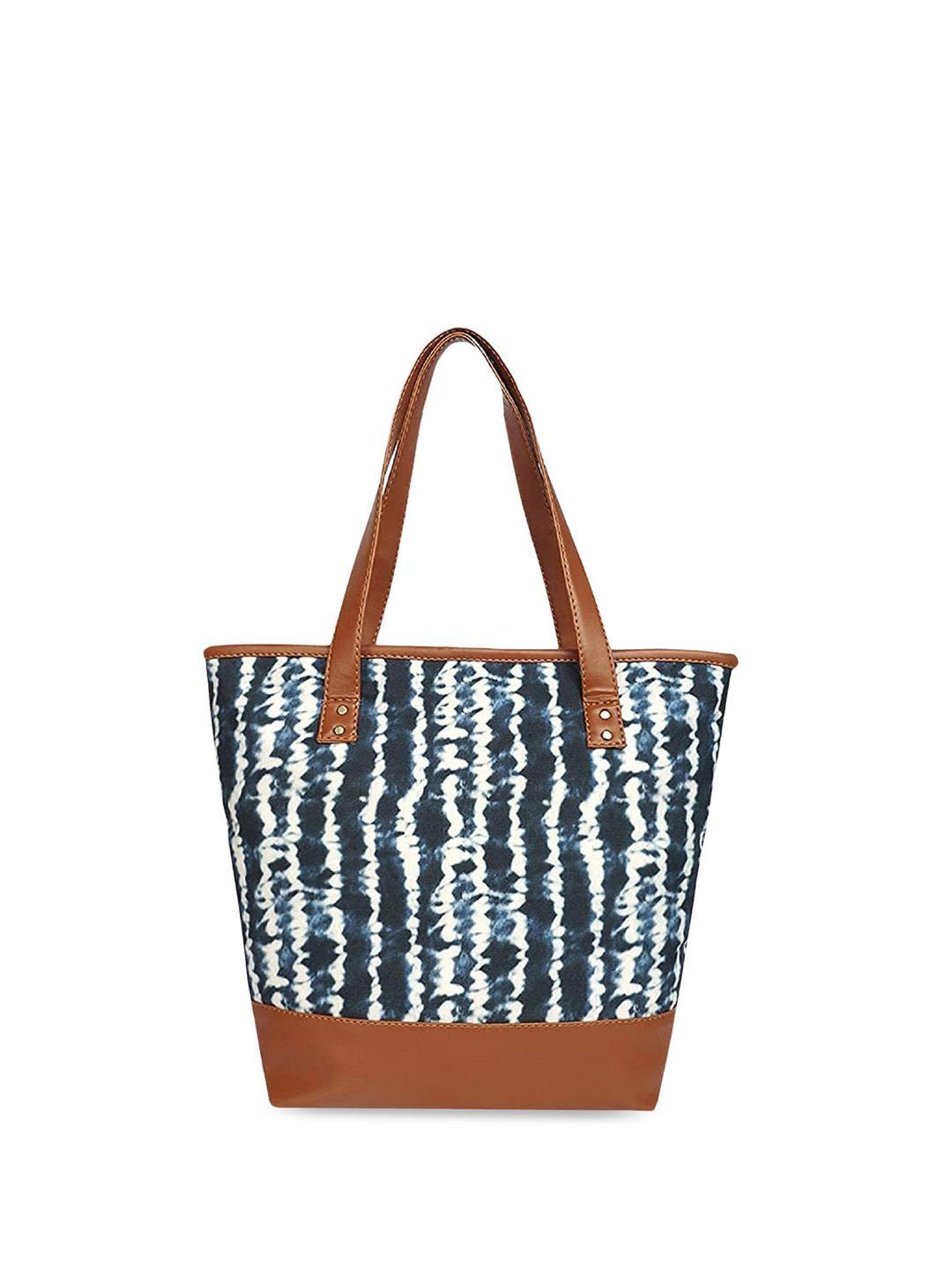 anouk blue printed oversized shopper tote bag