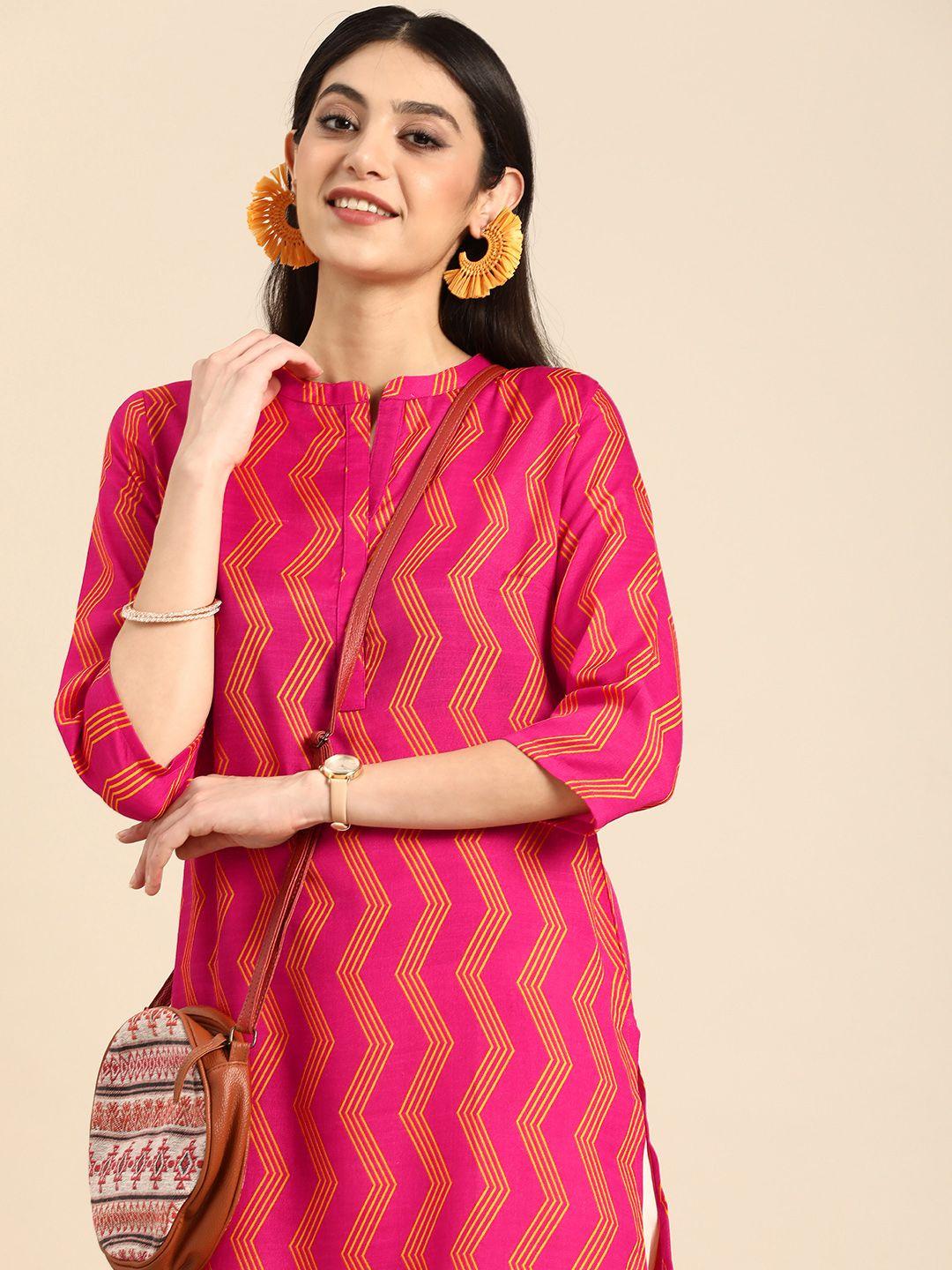 anouk chevron printed kurta