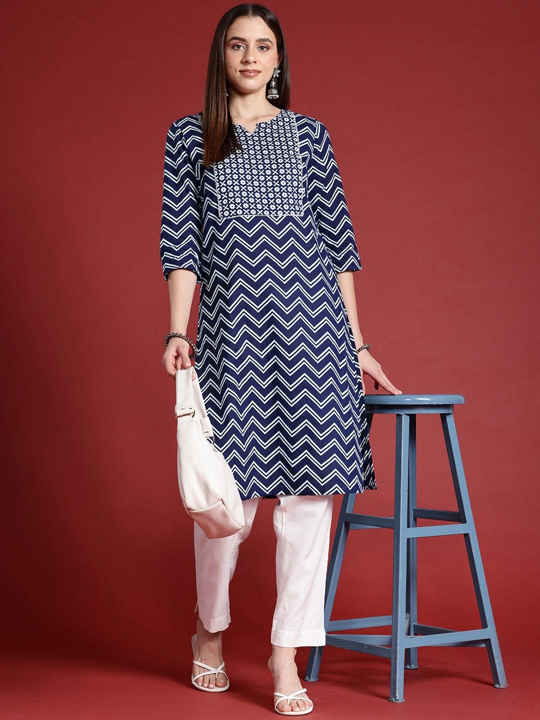 anouk chevron printed kurta