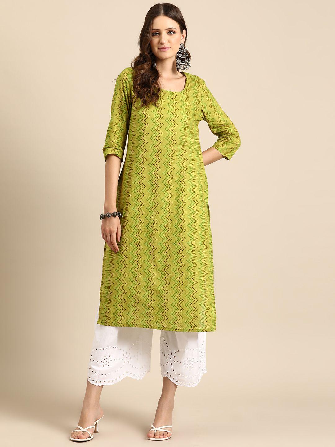 anouk chevron printed pure cotton kurta