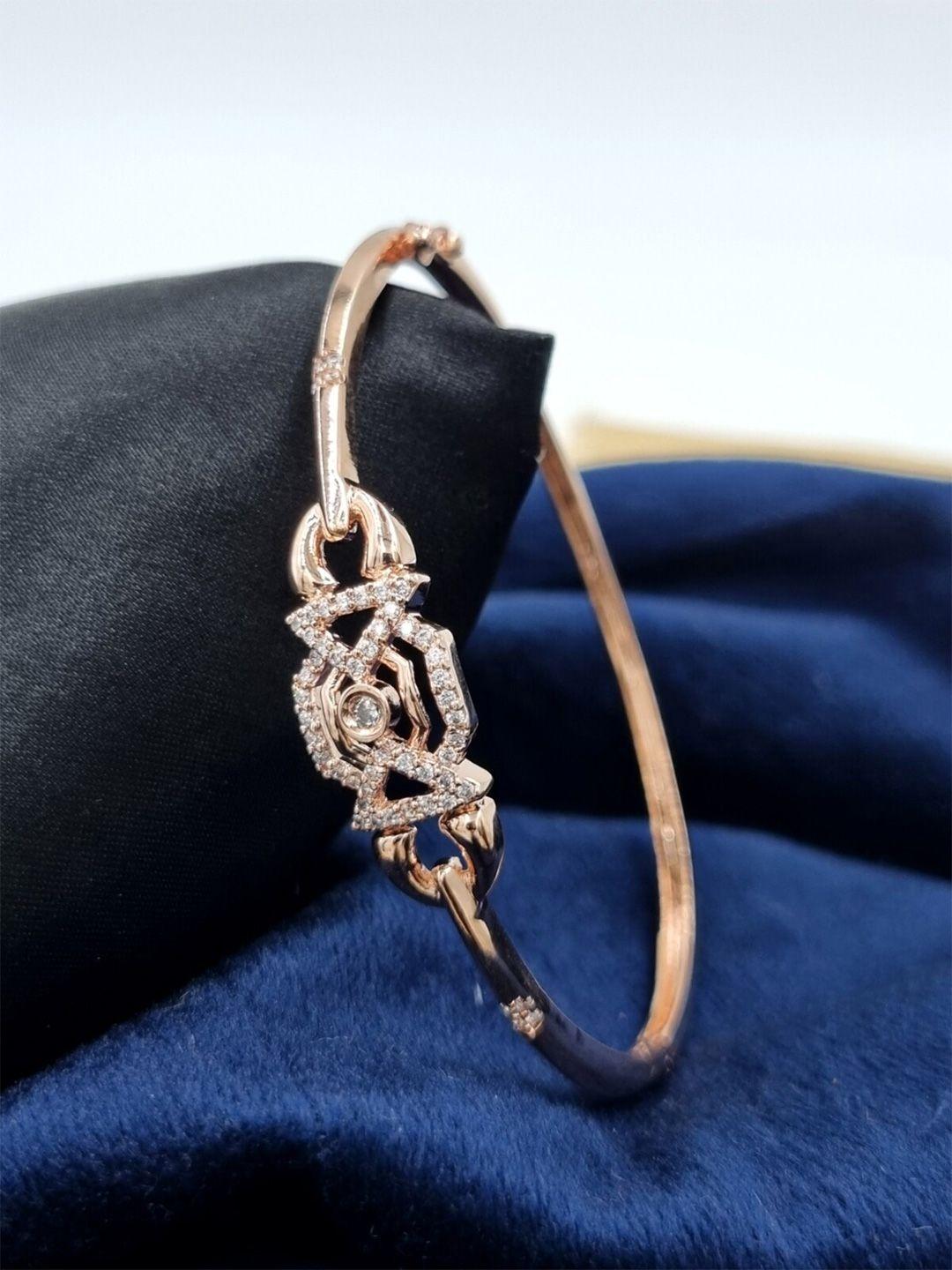 anouk cubic zirconia rose gold-plated kada bracelet