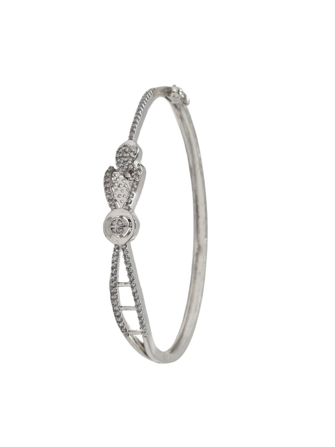 anouk cubic zirconia silver-plated kada bracelet