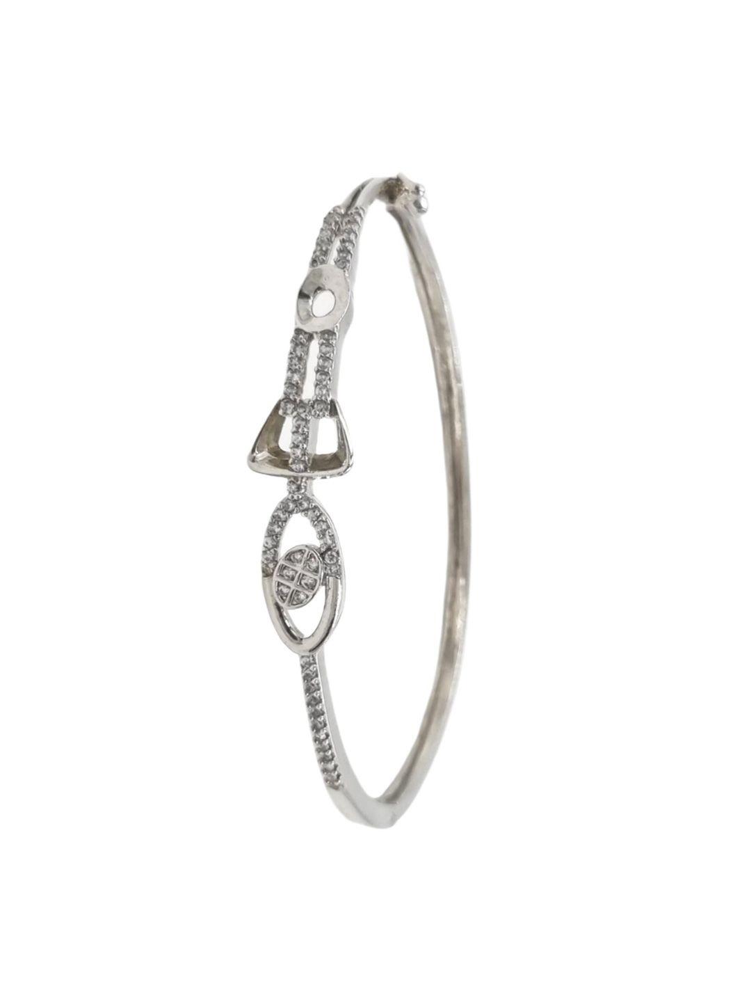 anouk cubic zirconia silver-plated kada bracelet