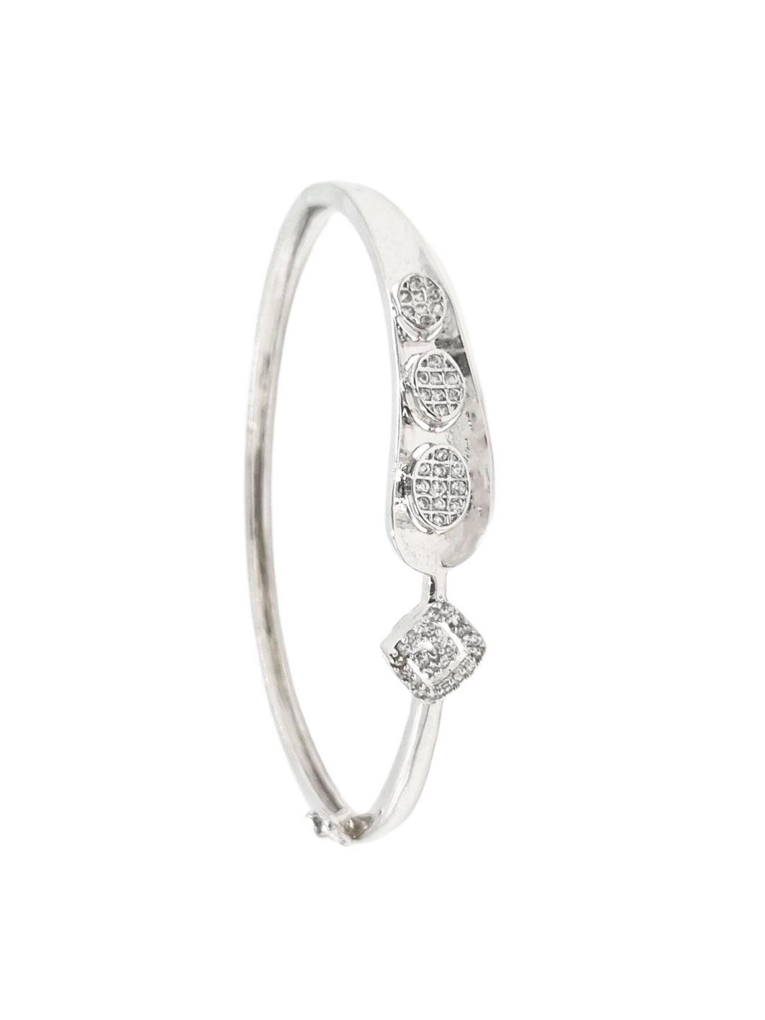 anouk cubic zirconia silver-plated kada bracelet