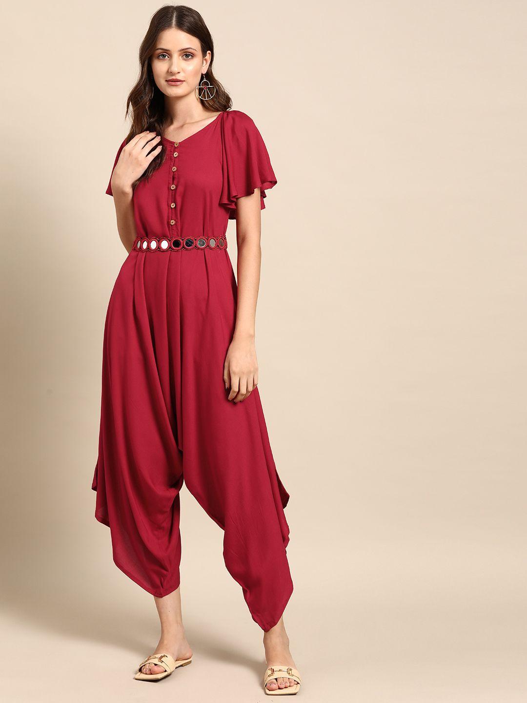 anouk embellished culotte jumpsuit with belt