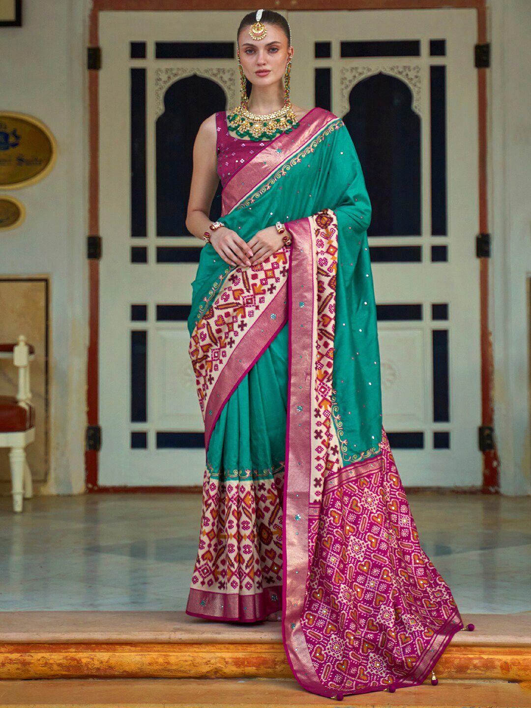 anouk embellished pochampally saree