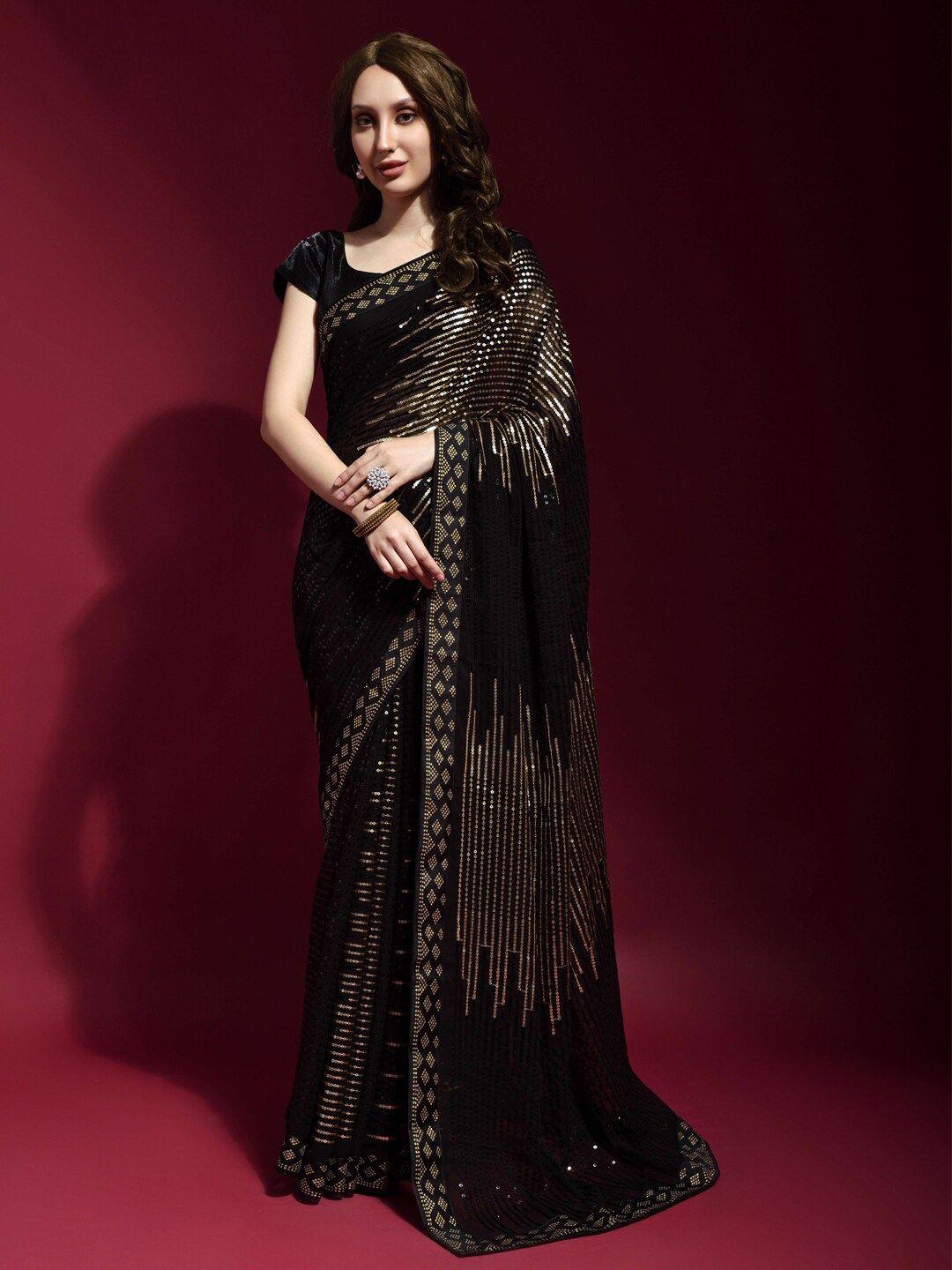 anouk embellished sequinned saree