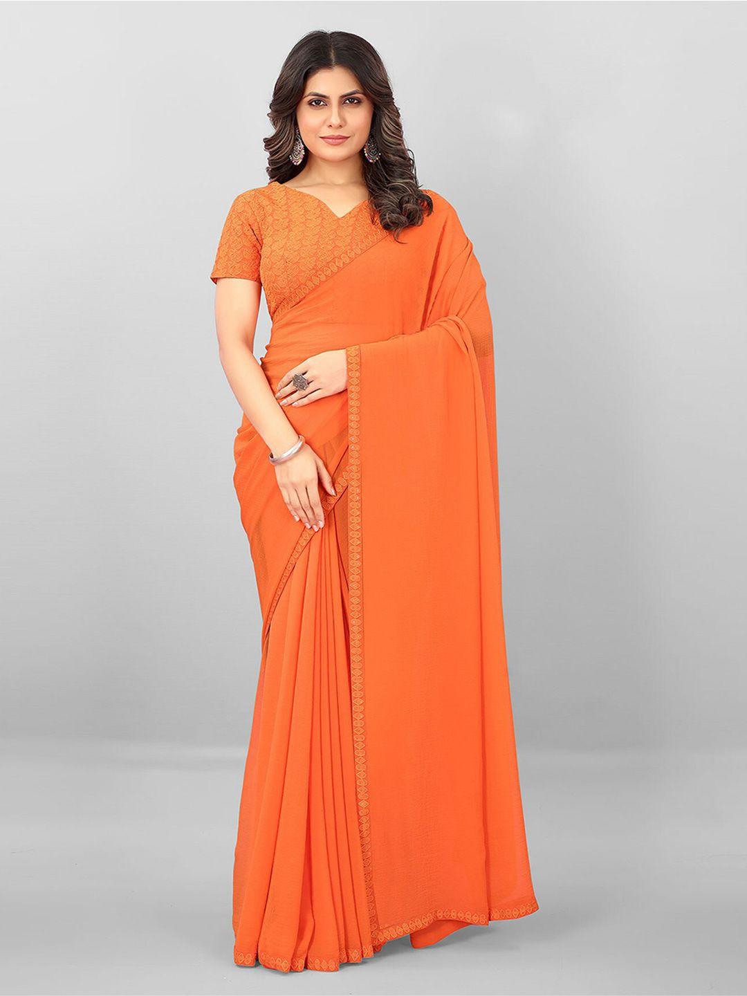 anouk embroidered leheriya saree