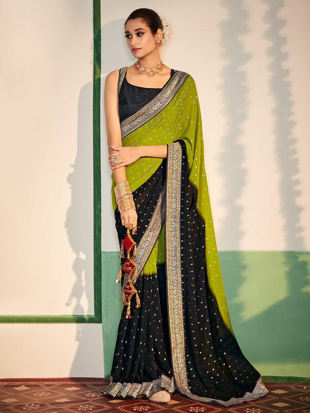 anouk ethnic motif pure georgette saree