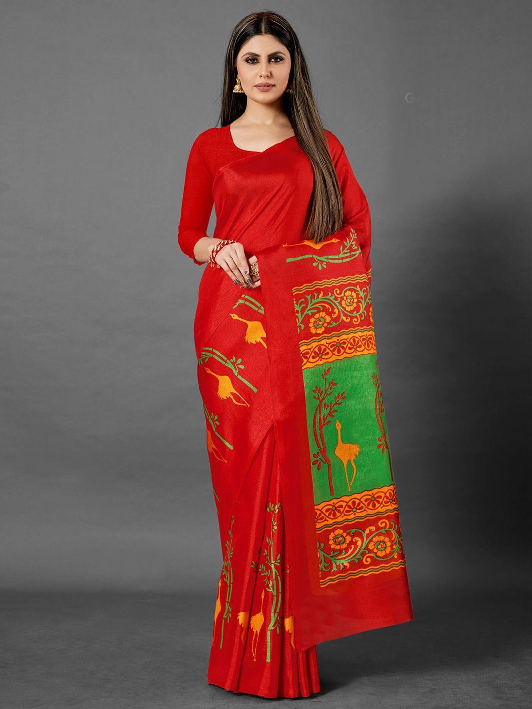 anouk ethnic motifs block print saree