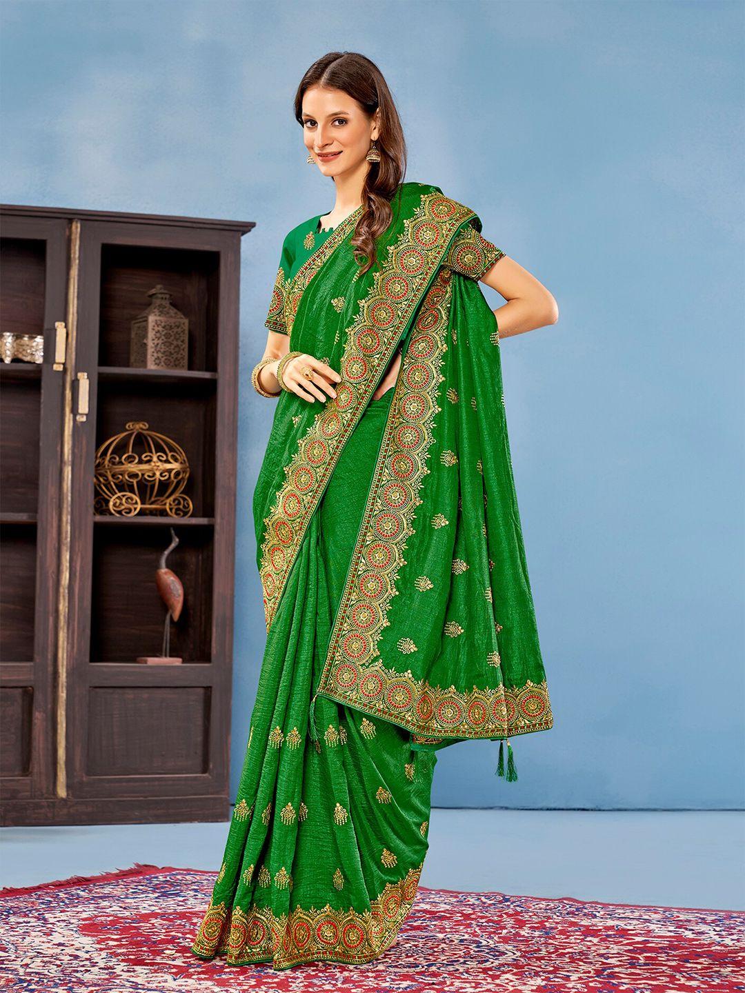 anouk ethnic motifs embroidered saree