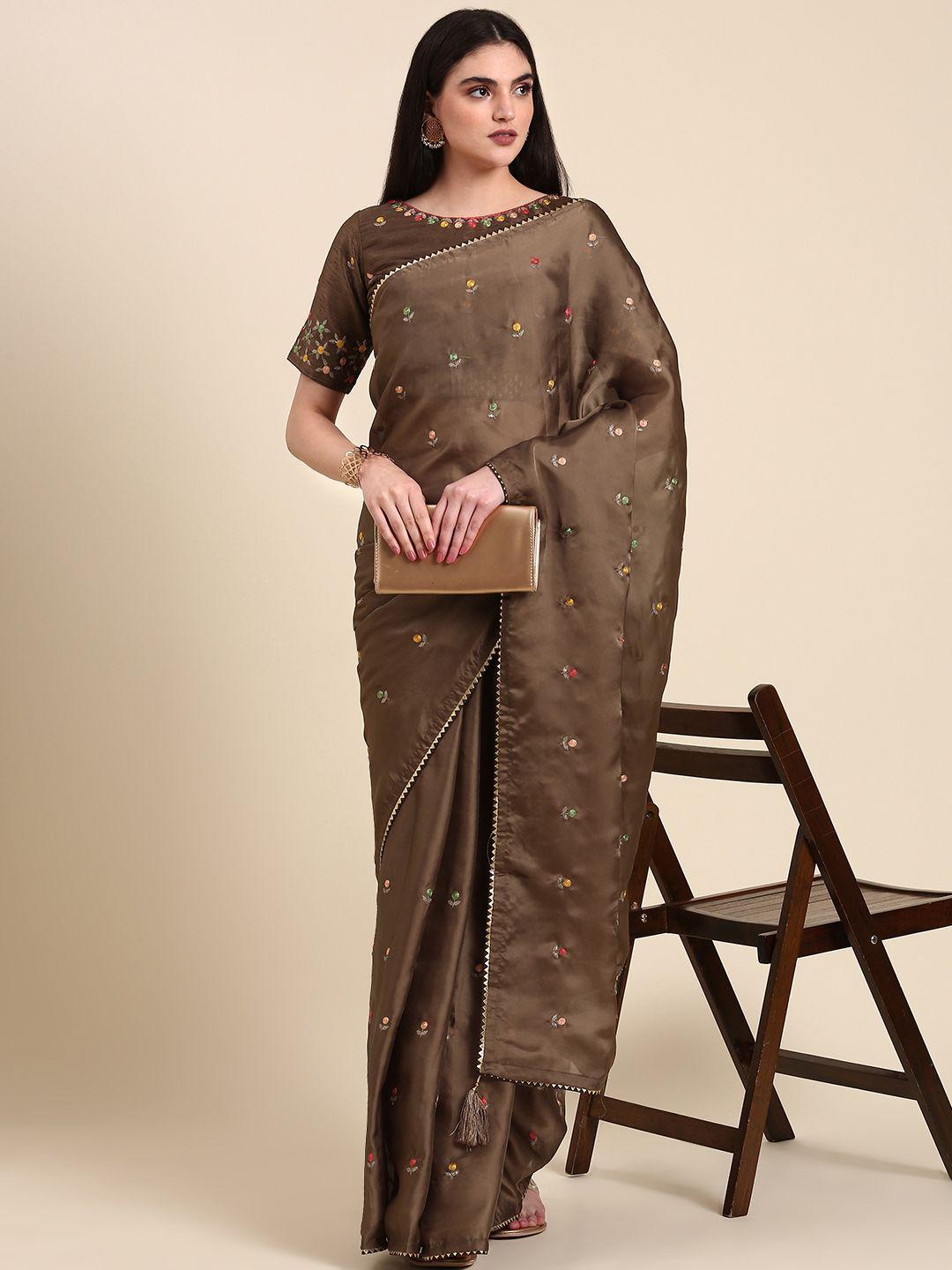 anouk ethnic motifs gotta patti silk blend saree