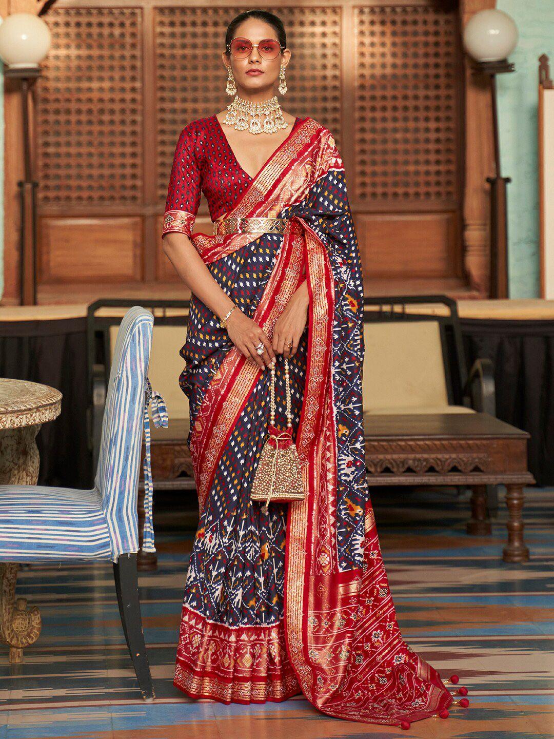 anouk ethnic motifs patola saree with zari border